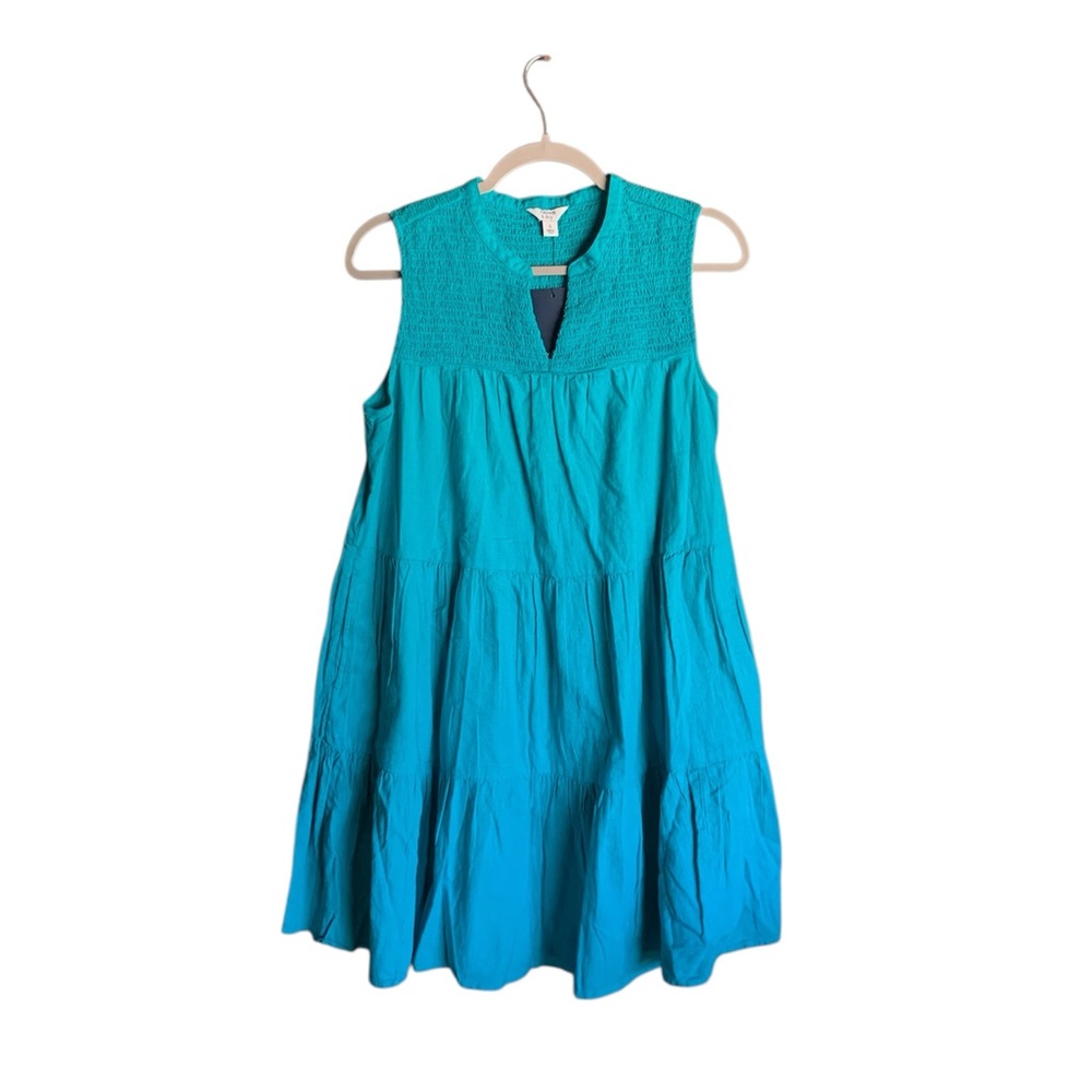 NWT Crown & Ivy linen and cotton tiered peasant midi dress a bit oversized small